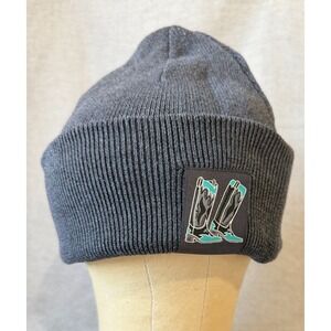 2Fly The Grey Oh Boots Beanie with Turquoise and Black Boots Patch